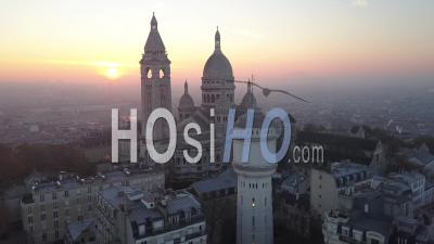 Montmartre At Sunrise - Video Drone Footage - Video Drone Footage