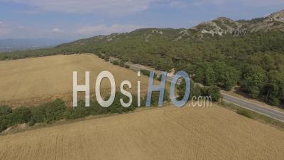 Road And Wheat Fields, Cazan - Video Drone Footage