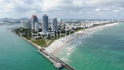 La Porte D'entrée De Miami - Pointe Sud De Miami Beach (plage Sud) - Vidéo Drone