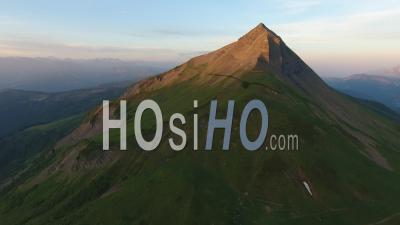 Sunrise On Cordon Mountains - Video Drone Footage