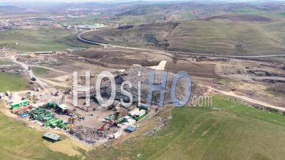 Large Landfill, Waste From Household Dumping Site - Video Drone Footage
