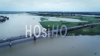 Rain On Bassam Bridge - Video Drone Footage