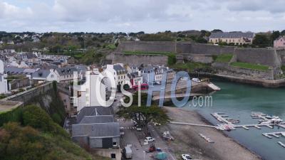 Aerial View Of Le Palais By Drone, Belle Ile, France - Video Drone Footage