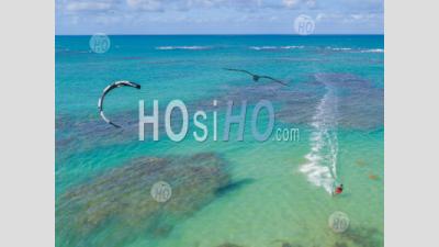 Kite Surf à Samana - Vu Par Drone - Photographie Aérienne