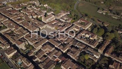 Montpazier Village, French Bastide Town Video Drone Footage