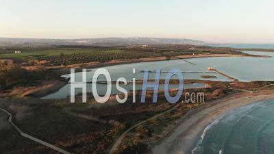 Aerial View Of The Nature Reserve Of Vendicari On The East Coast Of Sicily - Video Drone Footage