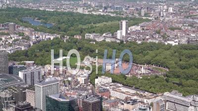 Victoria And Buckingham Palace, London Filmed By Helicopter