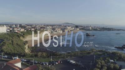 Biarritz City And Lighthouse, France - Video Drone Footage