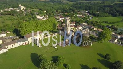Aerial View Abbey Sauve-Majeure, Route To Santiago Compostela, Unesco