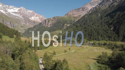 Rosuel Valley Near Vanoise National Park At Summer Season - Video Drone Footage