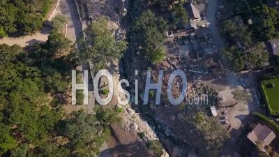 2018 - Aerial View Over The Debris Flow Mudslide Area During The Montecito California Flood Disaster - Video Drone Footage
