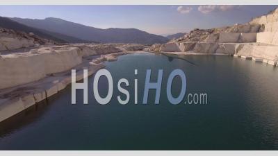 Aerial View Of A Marble Quarry At Dawn - Video Drone Footage
