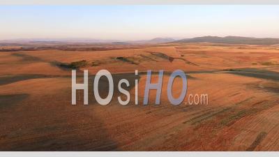 Aerial View Golden Fields Of Wheat In Macedonia, The Balkans, Eastern Europe - Video Drone Footage