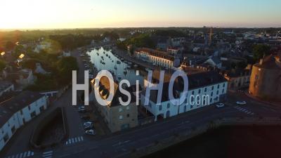Sunrise On The Bridge Of Pont L'abbe - Video Drone Footage