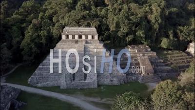 Aerial View Over Palenque Mayan Pyramids In Mexico - Video Drone Footage
