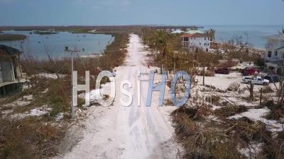 Aerial View Over The Destruction Wraught By Hurricane Irma Near The Florida Keys - Video Drone Footage