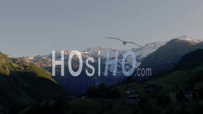 Monte Rosa In The Italian Alps At Sunrise - Video Drone Footage