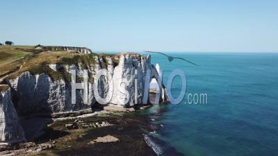 Etretat's Cliff, Normandy, France, Video Drone Footage