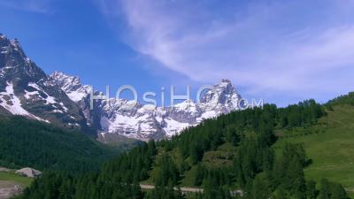 Mount Cervino (matterhorn) In The Italian Alps - Video Drone Footage