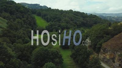 Aerial View, Basque Country, Aldudes Valley, The Village Of Urepel, France - Video Drone Footage