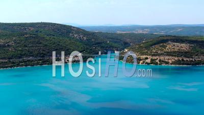 Sainte-Croix Lake, In Provence, And Bridge Over Verdon Gorge - Video Drone Footage