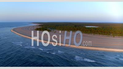 Stone Coastal Landscape During Summer Sunset, Gotland Sweden - Video Drone Footage
