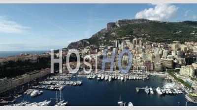 Aerial View Of Monaco Port - Video Drone Footage