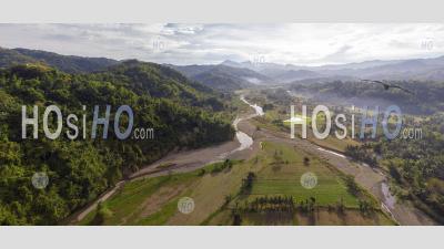 Farming Landscape In Mountain Valley, Philippines - Drone Point Of View - Photographie Aérienne