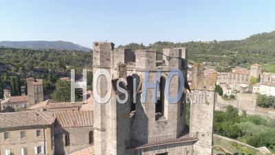 Aerial View Of The Lagrasse, Filmed By Drone In Summer