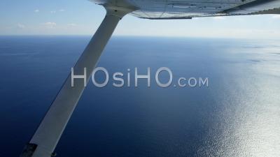 Aerial View Of (wide Shot) Aircraft Pov Of Ocean