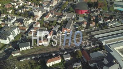 Lourdes Train Station, Video Drone Footage, France