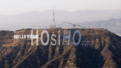 Aerial View World-Famous Hollywood Sign And Hollywood Hills