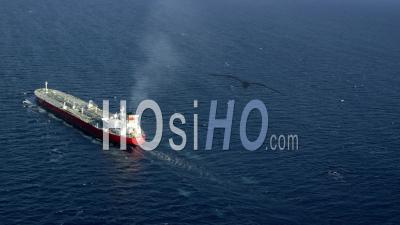Aerial View Of Oil Products Tanker