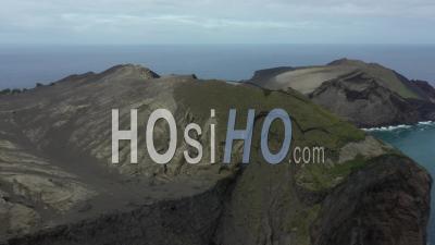 Dos Capelinhos Volcano In Faial Island Azores - Video Drone Footage