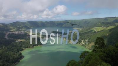 Sete Cidades Lake In San Miguel Azores - Video Drone Footage