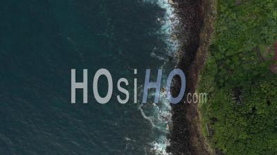 Cliffs And Ocean Limit On Pico Island In Azores - Video Drone Footage