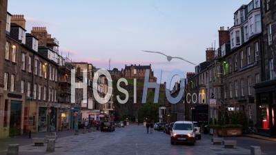 Castle Street In Edinburgh (scotland) At Sunset