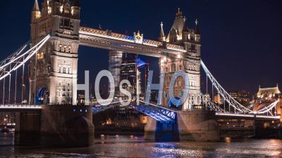 Time Lapse De Tower Bridge, Londres, De Nuit
