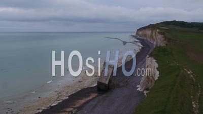 White Cliffs In Normandy, Quiberville-Sur-Mer - Video Drone Footage