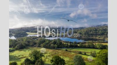 Lake District National Park Landscape At Sunrise - Aerial Photography
