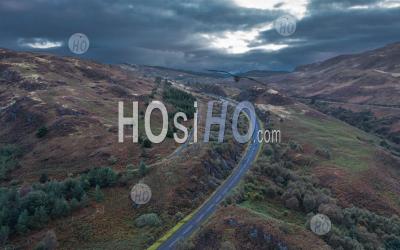 Drone Shoot Over Scottish Highlands At Early Autumn - Aerial Photography