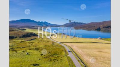 Aerial View Over Kyle Of Durness And In Scotland - Aerial Photography
