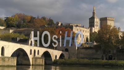 Pont D'avignon Bridge And Historic Centre Of Avignon - Video Drone Footage