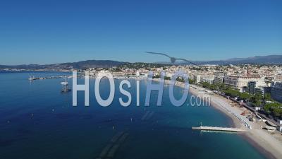 Cannes Bay With La Croisette, French Riviera - Video Drone Footage