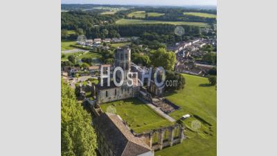 Aerial View Abbey De La Sauve-Majeure, Route To Santiago De Compostela, Unesco - Drone Point Of View - Photographie Aérienne