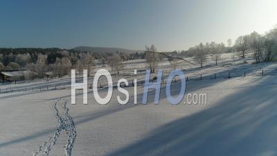 Snowy Landscape, Aubure, France – Video Drone Footage