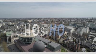 Video Drone Footage Of Rennes City, Brittany, France, In The Charles De Gaulle Esplanade