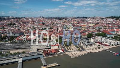 Skyline De Lisbonne, Pombaline Downtown, Lisbonne, Lisbonne, Portugal - Vidéo Drone