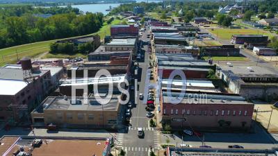 The Town Of West Helena, Arkansas, Small, Poor, Abandoned, Rundown And Poverty Stricken - Aerial Video By Drone
