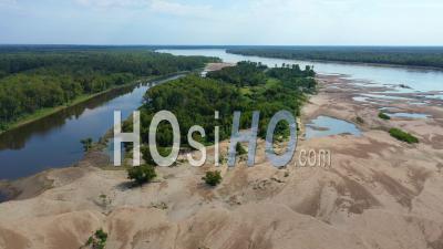 An Unpopulated Natural Area Region Of The Mississippi River, Near Greenville, Mississippi - Aerial Video By Drone